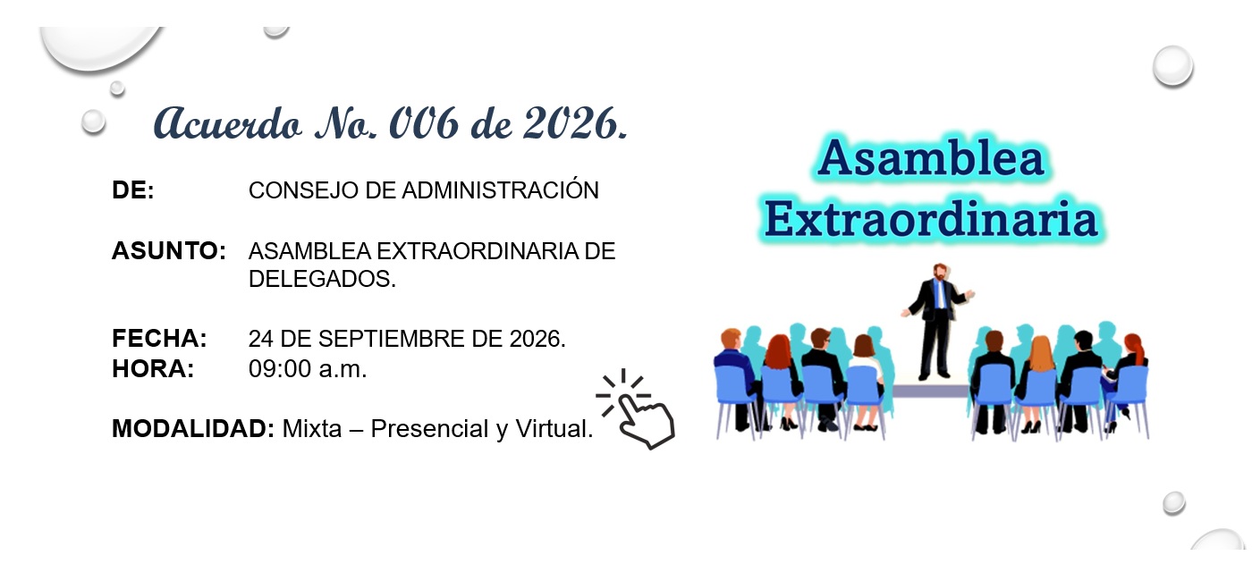 Acuerdo 006 de 2026 - Convocatoria a Asamblea General Extraordinaria de Delegados 2026. - AGM Salud C.T.A.