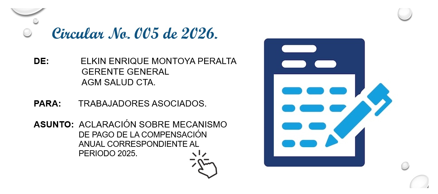 Circular 005 - Aclaración sobre mecanismo de pago de la compensación anual correspondiente al periodo 2025. - AGM Salud C.T.A.