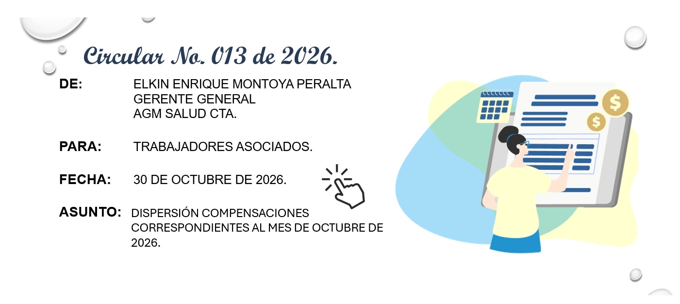 Circular 013 de 2026 - Dispersión compensaciones correspondientes al mes de Octubre de 2026. - AGM Salud C.T.A.